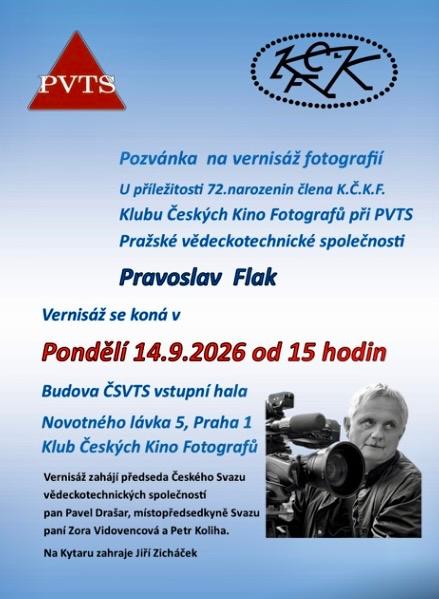 Pozv&aacute;nka na vernis&aacute;&zcaron; fotografi&iacute; &ndash; Pravoslav Flak &ndash; Novotn&eacute;ho l&aacute;vka 5, Praha 1